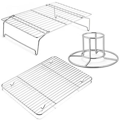 TeamFar Baking Tray and Rack Set, Stainless Steel Baking Pan Cookie Sheet  with Cooling Rack, 12.5 x 10 x 1 inch, Non Toxic & Healthy, Easy Clean 