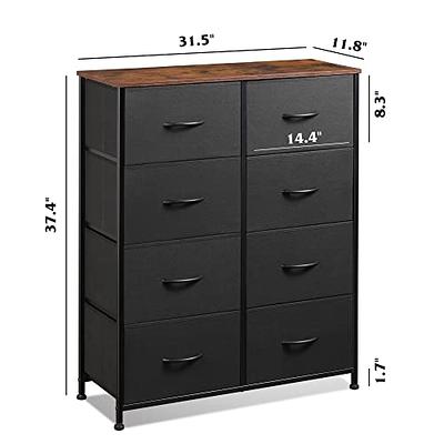 WLIVE Dresser for Bedroom with 8 Drawers, Tall Storage Tower with Drawer  Organizers, Side Pockets and Hooks, Fabric Dresser, Chest of Drawers for