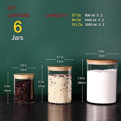 Tzerotone tzerotone glass jars set,upgrade spice jars with wood airtight  lids and labels, 6oz 12 piece small food storage containers fo