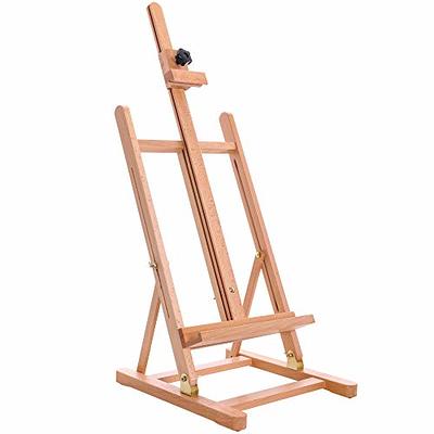 VISWIN Collapsible H-Frame Easel, Hold 1 or 2 Canvas up to 78, Adjustable  Beech Wood Easel for Painting, Movable & Tilting Flat Floor Art Easel