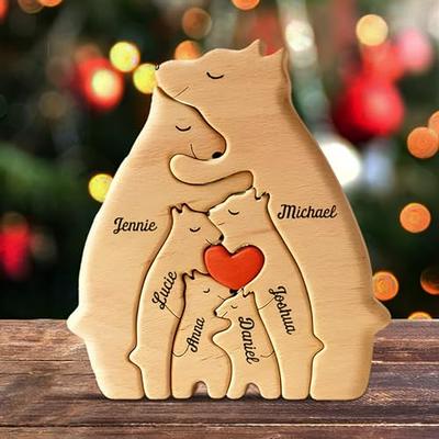 Mama Bear Personalized Wood Ornament