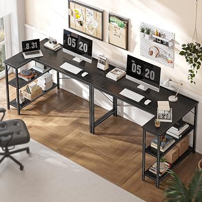 Cubiker Computer Home Office Desk with Drawers, 47 Inch Small Desk Study  Writing Table, Modern Simple PC Desk, Black