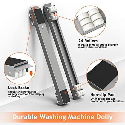 Adjustable Mini Fridge Stand, Extendable Appliance Rollers, Mobile Washing  Machine Base Stand with 24 Wheels 