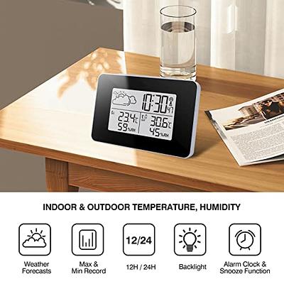 Weather Stations Wireless Indoor Outdoor Thermometers, Color Display  Digital Atomic Clocks with Indoor Outdoor Temperature, Weather Thermometers  with Multiple Sensors and Adjustable Backlight - Yahoo Shopping