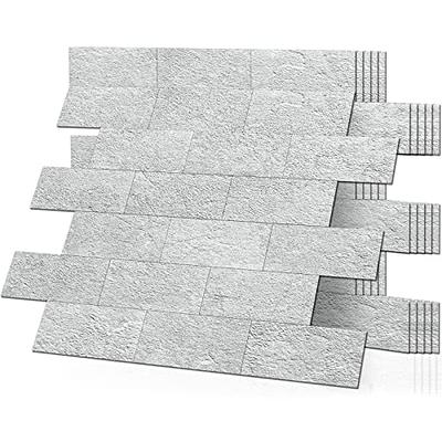 Smart Tiles 9.80'' X 9.74'' Self Adhesive 3D Peel and Stick Backsplash  Tiles Metallic Gray