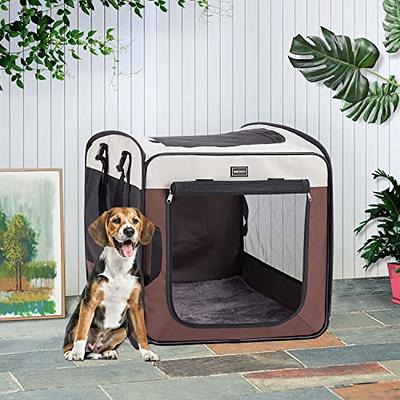 pettycare 40 inch 3-Door Collapsible Dog Crate for Extra Large Dogs, Portable Dog Travel Crate for Indoor & Outdoor, Soft Side Pet Foldable Kennel