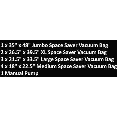  Vacuum Storage Bags (3 x Jumbo, 3 x Large, 3 x Medium