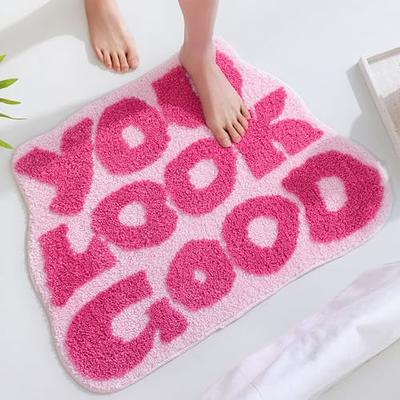 Hello Gorgeous Pink Bath Mat Cute Bathroom Décor Funny Bathroom