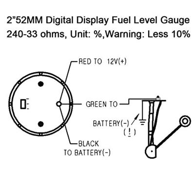 universal 2 52mm fuel level gauge