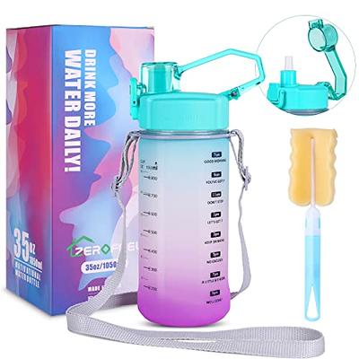 ZEROFEEL Water Bottles with Times to Drink, 35 OZ Motivational