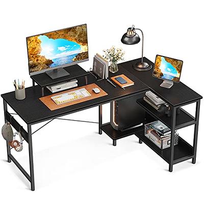 GreenForest Computer Desk with Monitor Stand,39 inch Small Desk with  Reversible Storage Shelve,Home Office Work Desk for Small Spaces,Easy