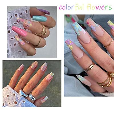 Flower Nail Art Stickers 5D Cherry Blossom Nail Decals Sunflower Nail  Accessories French Nail Tip Floral Nail Design Nail Art Decorations Acrylic  Nail