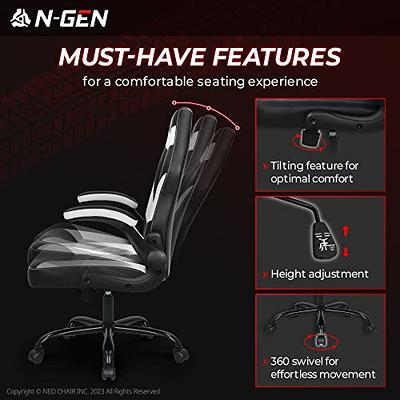 High-Back Gaming Chair PC Office Chair Computer Racing Chair PU Desk Task  Chair Ergonomic Executive Swivel Rolling Chair with Lumbar Support for Back  Pain Women, Men (WHITE) 