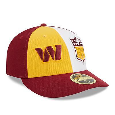 Men's New Era Gold/Burgundy Washington Commanders 2023 Sideline 59FIFTY Fitted Hat