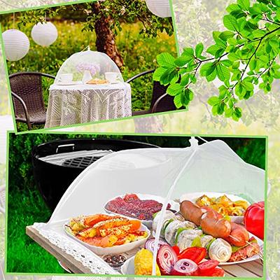 Food Cover Food Tent Set, 2 Extra Large 40x24 and 6 Standard 17x17 Mesh Food Covers for Outside, 8 Pack Collapsible, Reusable Pop-Up Umbrella