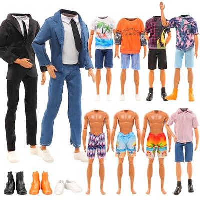 Miunana Lot 12 Items Doll Clothes for Boy Doll Include Random 4 PCS Casual  Wear + 5 PCS Dolls Pants +3 Pairs of Shoes