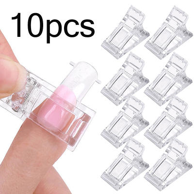 Nail Clips for Polygel 10PCS Clear Nail Tips Clip for Quick Building Nail  Forms Clamps Nail