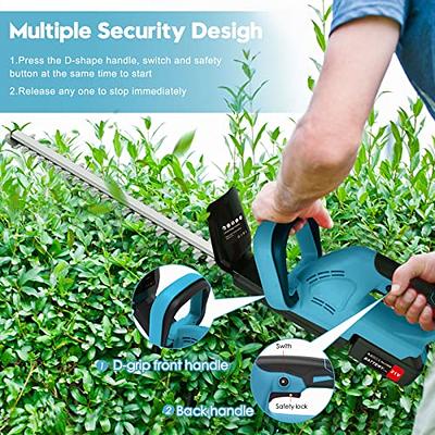  3000mAh Cordless Hedge Trimmer, Electric Bush Trimmer Hedge  Trimmer Cordless with Battery and Charger, 1500 RPM Battery Powered Hedge  Trimmer, 22-Inch Dual-Action Fast Cutting, 3/5 Cut Shrub Trimmer