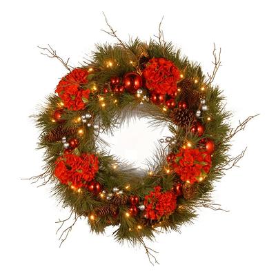 National Tree Company First Traditions Pre-lit Christmas Garland With Red  Ornaments And Berries, Warm White Led Lights, Battery Operated, 6 Ft :  Target