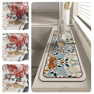 Fantasy Style Faucet Draining Mat, Vintage Soft Diatom Mud Non