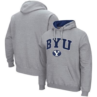 Men's Colosseum Heathered Gray Oklahoma State Cowboys Arch & Logo 3.0  Full-Zip Hoodie