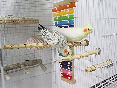 2pcs Parrot Bird Perches Natural Wood Bird Standing Stick Parrot Perch  Stand Platform Wooden Exercise Climbing Paw Grinding Toy Birdcage  Accessories