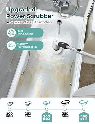 Sweepulire Electric Spin Scrubber, Electric Bathroom Scrubber with  Adjustable Extension Arm, 2 Spin Speeds, 4 Replaceable Brush Heads, Power  Scrubber for Cleaning Bathroom, Shower, Tub, Tile, Floor - Yahoo Shopping