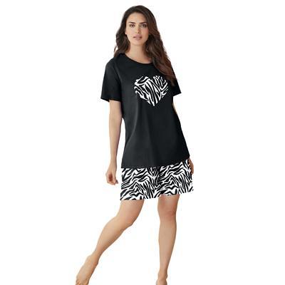 Plus Size Women's 2-Piece Capri PJ Set by Dreams & Co. in Black