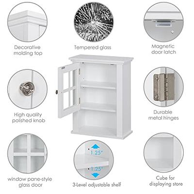 Spirich Bathroom Wall Cabinet with Glass Doors, Small Hanging Medicine  Cabinet Wall Mounted, Wood Wall Storage Organizer Space Saver, Espresso -  Yahoo Shopping