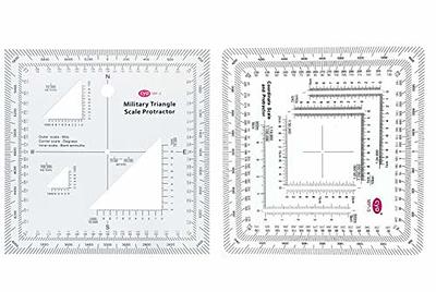 Military Map Protractor 2-Pack Set - Coordinate Scales for Map Reading and Navigation