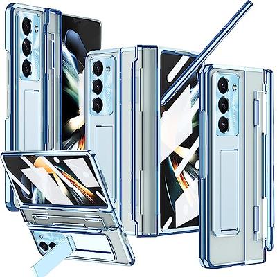 For Samsung Z fold 5/4/3 Flat Hinge Folding Electroplated Lens Film Phone  Case