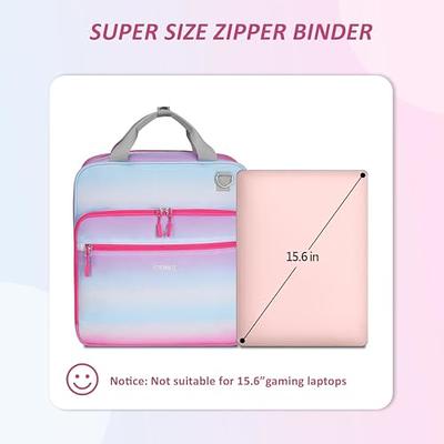 Ytonet 4 Inch D-Ring Zipper Binder, King Sized 3 Ring Binder with Zipper,  800 Sheets Large Capacity Waterproof School Binder with Shoulder Strap for  Students Fit 15.6 Inch Laptop, Blue-Pink Gradien - Yahoo Shopping