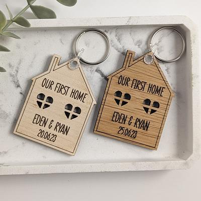 New Home Gift, First Keyring, My Home, Couples Keyring Set, Personalised  House Housewarming - Yahoo Shopping
