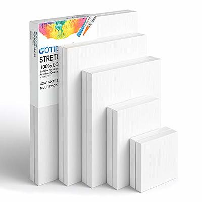  GOTIDEAL Canvas Boards, 8x10 inch Set of 10,Gesso Primed White  Blank Canvases for Painting - 100% Cotton Art Supplies Canvas Panel for  Acrylic Paint, Pouring, Oil Paint, Watercolor, Gouache