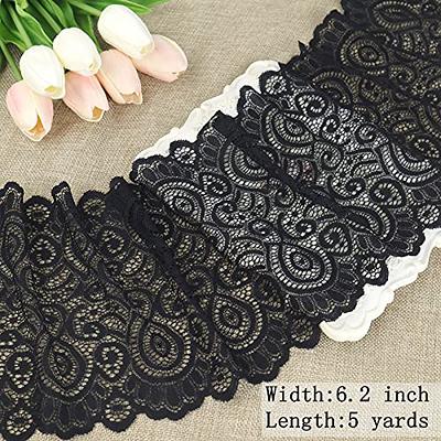  2.5-3.5cm Elastic Trimmings Black Lace Ribbons