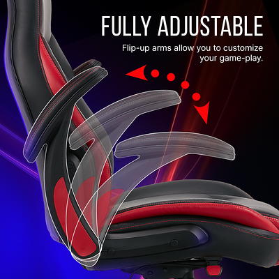 Lucklife Red Gaming Chair Ergonomic Triple Back Support Breathable Leather Reclining Rocking Computer Chair