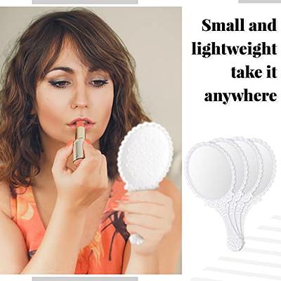 Handheld Mirror With Handle, Makeup Compact Hand Mirrors For Women