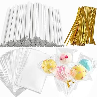 Cake Pop Sticks and Wrappers, Including 100 pcs 6-inch Paper