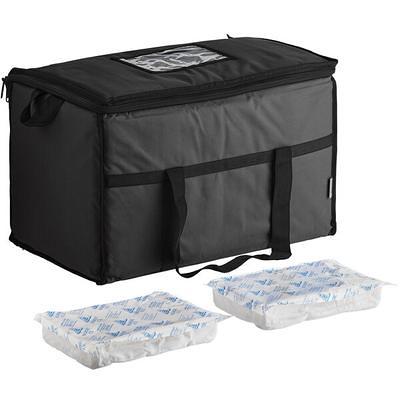 Choice Black Large Insulated Nylon Cooler Bag with Brick Cold