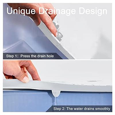 Under Sink Mats for Kitchen Waterproof Mat with Sink Tray with Drain Hole  Grey