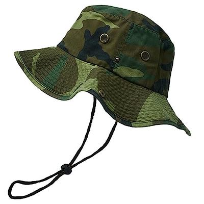 Glory Max Washed Cotton Bucket Hat with Chin Strap Fishing Sun