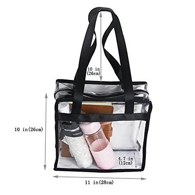 Clear Pvc Tote Bag w/Side Pocket & Zipper - Shopping, Gym, Work, Stadium  Event