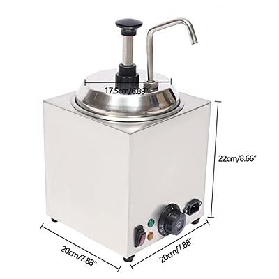 VEVOR Cheese Dispenser with Pump 2.4 qt. Capacity Cheese Warmer Stainless Steel Hot Fudge Warmer 650W Cheese Dispenser