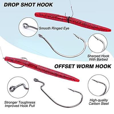 Wacky Weedless Hooks - 50pcs Wide Gap Jig Fishing Hook Worm Hook