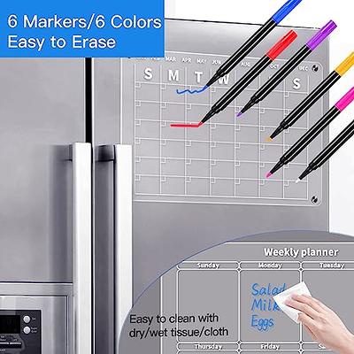 Acrylic Magnetic Dry Erase Board for Fridge, 16.5x12 Inch Clear Dry Erase  Board for Refrigerator, Magnetic Clear Planning Board Includes 6 Colors Dry  Erase Markers and Magnetic Pen Holder - Yahoo Shopping
