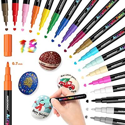 24 Colors Acrylic Paint Pens, Dual Tip Acrylic Paint Markers with Brush Tip  and Fine Tip, Acrylic Pens for Rock Painting, Wood, Canvas, Stone, Glass,  Ceramic,DIY Crafts Making Art Supplies - Yahoo