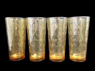 Cheardia Ribbed Glassware Vintage Drinking Glasses Set of 6, 12 oz