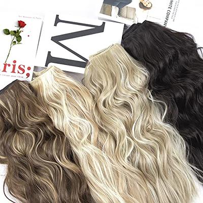 Colorful Long Curly Wavy Hair Pieces Synthetic Clip In Hair