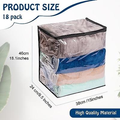 Sweetude 18 Pcs Clear Clothing Storage Bags Plastic Blanket Storage Bags  Bed Sheet Organizer Foldable Box Container Space Saving Zipper Case for  Clothes Quilt Pillow (18.1 x 15 x 9.5 Inch) - Yahoo Shopping