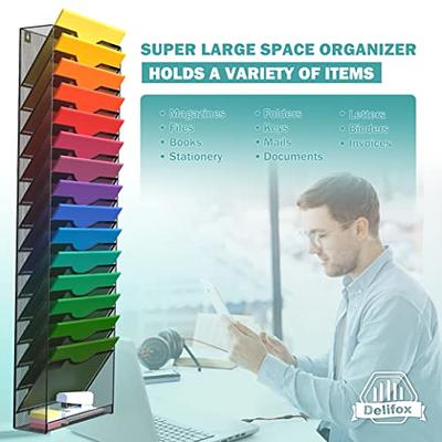 SUPEASY 6-Tier Wall File Organizer with Hooks, Hanging Wall File Holder for  Papers, Folders, Files Clipboard & Magazine Organization Great for Office  Home, Silver - Yahoo Shopping